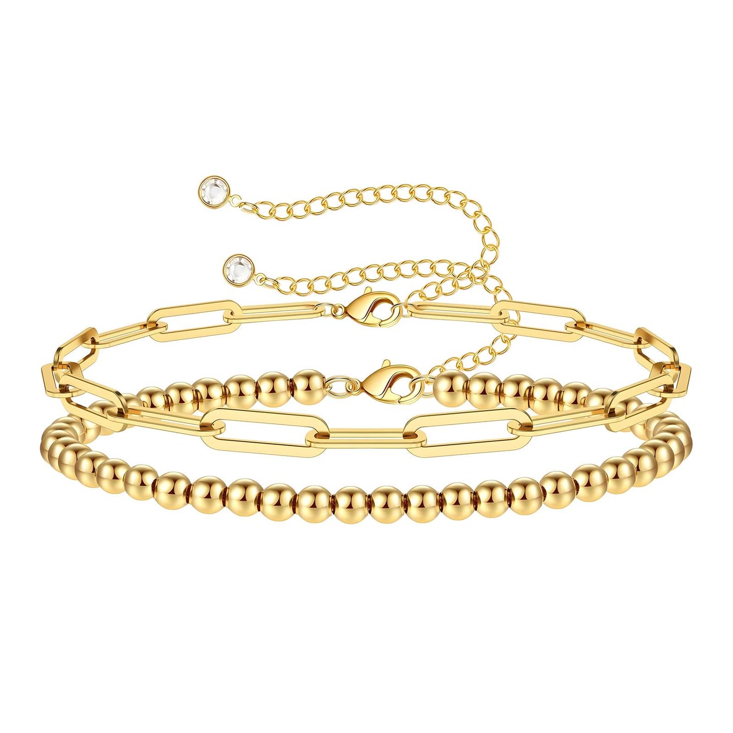 Dual Gold Bracelet Set