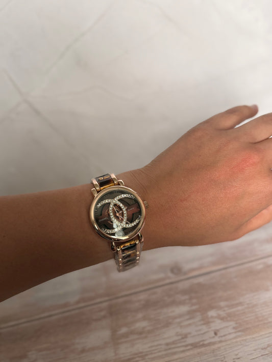 Chanel Style Rose Gold Watch