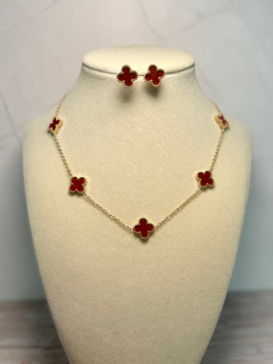 Red Clover Stainless Steel Jewelry Set